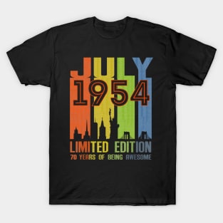 July 1954 70 Years Of Being Awesome Limited Edition T-Shirt